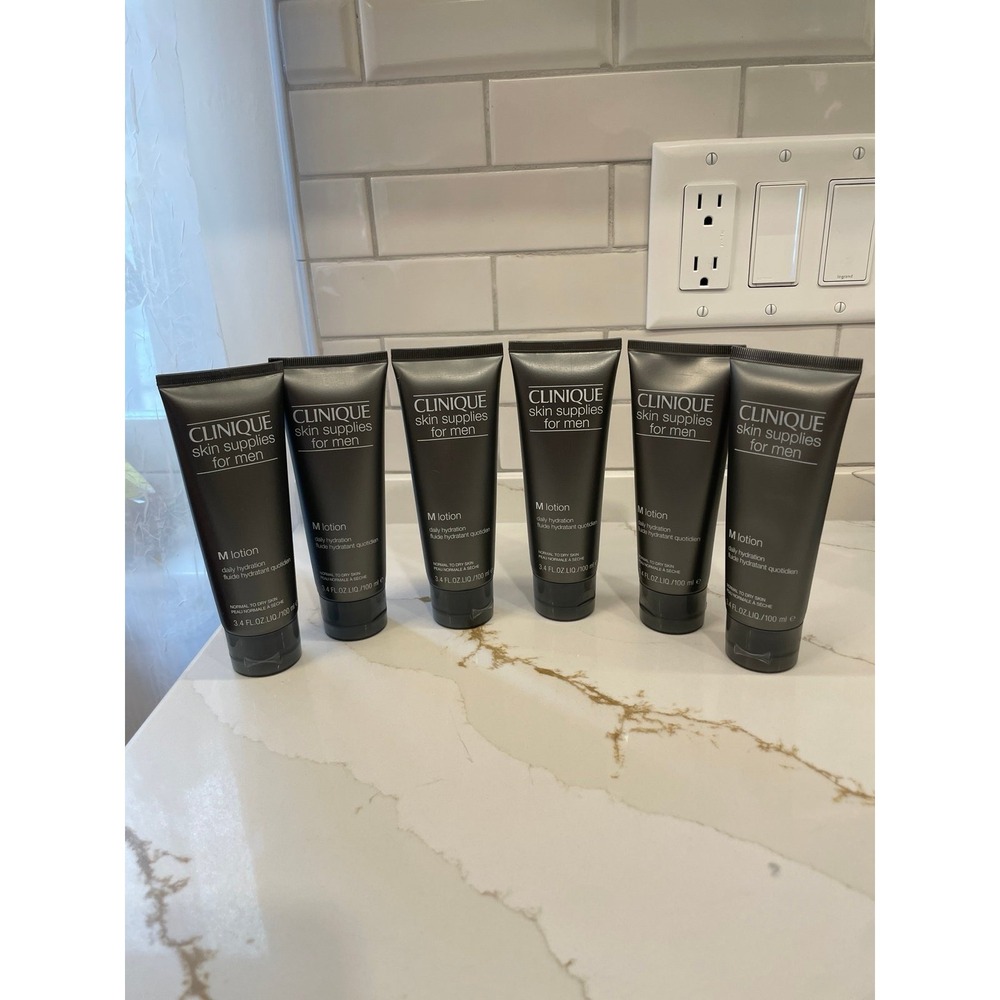 Lot of 6 Clinique M Lotion For Men Daily Hydration 3.4 fl oz/100 ml Full
